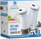 The Original Salt and Pepper Shakers Set - White Spice Dispenser with Adjustable Pour Holes, Stainless Steel & Glass,