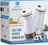 The Original Salt and Pepper Shakers Set - White Spice Dispenser with Adjustable Pour Holes, Stainless Steel & Glass,