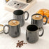 15 OZ Set 6 HASENSE Ceramic Coffee Mugs - Large Coffee Cups of with Handle for Hot Beverages, Porcelain Latte Mugs
