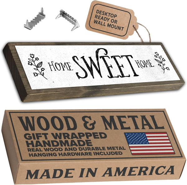 Home Wood Signs (Medium - Wood and Metal, Home Sweet Home)