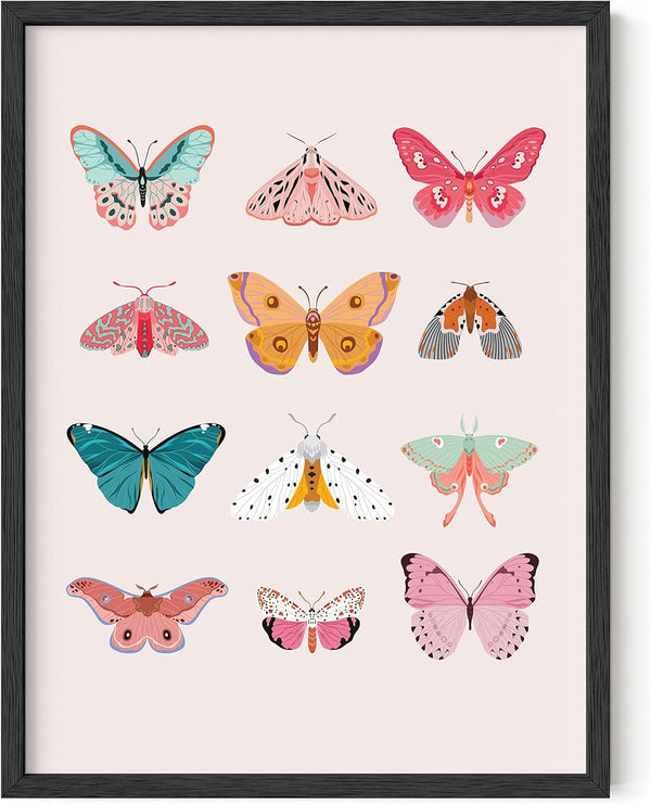HAUS AND HUES Vintage Butterfly Posters & Prints Wall Decor, Monarch Butterfly Wall Art (12x16, Unframed)