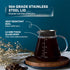 Glass Range Coffee Server for Pour Over Coffee & Tea - 800ml/27oz Ovalware Microwave Safe & Heatproof Glass Body