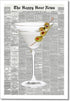 Generic Trendy Green Martini Canvas Wall Art Vintage Newspaper Retro Bar Cart Aesthetics