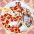 80 Inches Lhedon Pizza Blanket Adult Size, Blankets Queen Size, Round Pepperoni Pizza Food Blanket, Funny Gifts