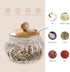 Salt Cellar, 8 Oz Glass Container with Bamboo Lid, Cute Pumpkin Storage Canister for Kitchen Countertop Seasoning Bowl
