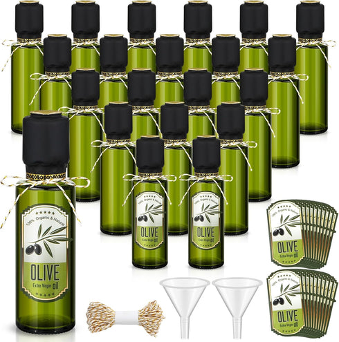 Reallnaive 20 Pcs 4 oz Mini Glass Olive Oil Bottles Empty Sauce Condiment