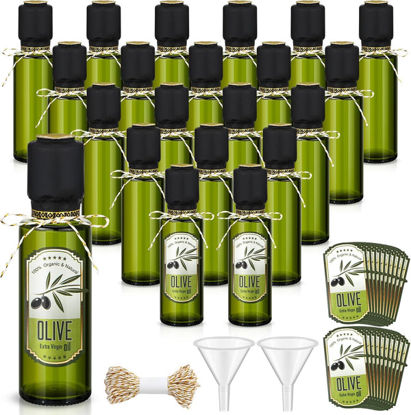 Reallnaive 20 Pcs 4 oz Mini Glass Olive Oil Bottles Empty Sauce Condiment