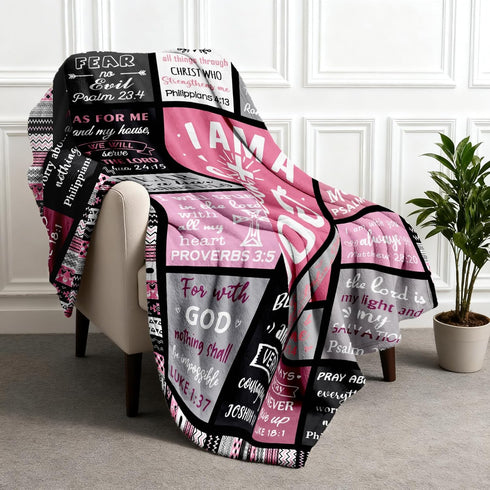 LMKLOP Cozy 50"x 60" Christian Gifts for Women Faith, Baptism/Catholic/Inspirational/Religious/Spiritual/Birthday Gifts