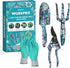 WORKPRO Aluminum Garden Tool Set, 4PCS Heavy Duty Hand Tools with Box, Includes Trowel, Rake, Pruner, Garden Gloves