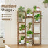 Bamworld Plant Stand Indoor Outdoor Tall Plant Shelf for Multiple Plants Pots Wood Flower Stand Large Flower Holder