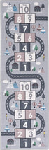 2'2" 6' (KPH226A) SAFAVIEH Washable Rug Kids Playhouse Collection - x Runner, Grey & Pink, Slip Resistant & Easy