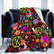 VOOHDDY Funny Colorful Hippie Peace Love Blanket, Soft Blankets Flannel Bed Throw Cozy