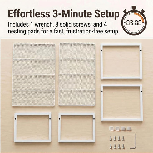 Set 2 12.6''W 44 LBS Counter Countertop of Cabinet Organizers Load Capacity Heavy Duty Kitchen Pantry Shelves Storage