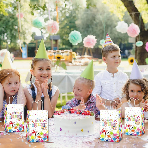 12 Pcs Premium Paint Art Party Bag Supplies, Art Themed Birthday Party Candy Favor Gift Treat Bags Decorations