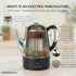 4 Mixpresso Small Electric Percolator Coffee Pot Cup Stainless Steel - Coffee Percolator Electric with Keep Warm