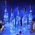 12 Sets 30 Decoration(375 ml,Blue) Rtteri Small Empty Wine Bottles with Cork Lights Centerpiece and LED Battery
