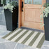 OJIA Front Door Mat, 24"x35" Green Striped Checkered Rug, Washable Indoor Outdoor Rug for Kitchen Entryway Patio