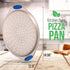 NutriChef 13-Inch Non-Stick Pizza Tray - with Silicone Handle, Round Steel Non-stick Pan with Perforated Holes, Premium Bakeware, Pizza Tray with Extended Handles, Dishwasher Safe - Champagne Gold by NutriChef