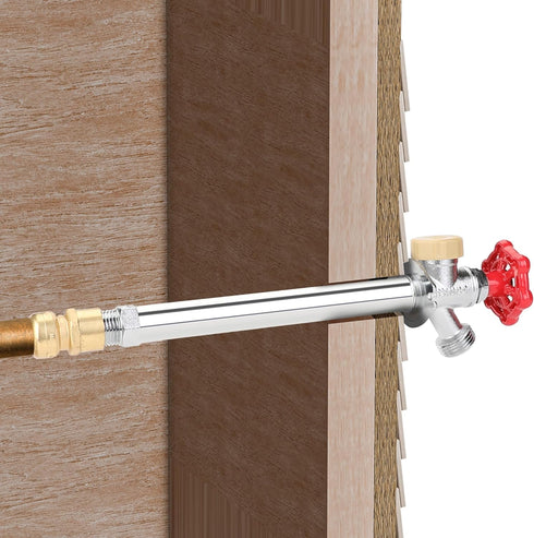 12 Inch 1/2 Inch 3/4 Inch Hromee Frost Free Sillcock, Push-to-Connect x MHT, No Lead Brass Frost Proof Outdoor Faucet