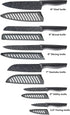 Marco Almond Kitchen Knife Set, KYA39 12-Piece Chef Knife Sets, 6 Knives with 6 Blade Guards, Stainless Steel Knives Set for Kitchen with Covers, Black by Marco Almond
