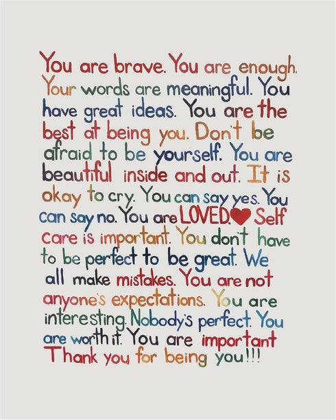 AMERICAN LUXURY GIFTS You Are Brave Inspirational Poster, Motivational Wall Art Print 8x10