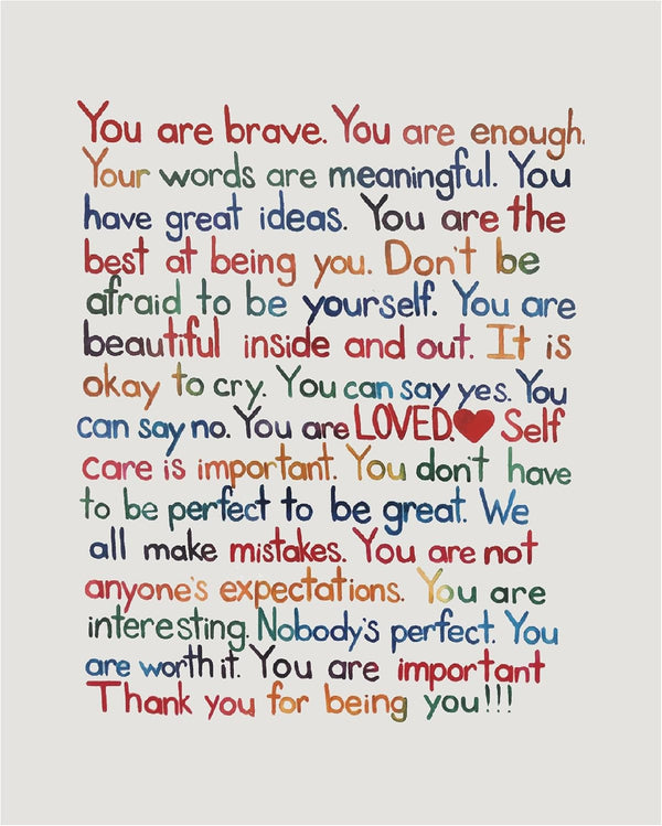 AMERICAN LUXURY GIFTS You Are Brave Inspirational Poster, Motivational Wall Art Print 8x10