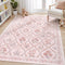 Pink Rug for Bedroom Girls, 5x7 Washable Rug for Floral Nursery Decor,