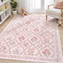 Pink Rug for Bedroom Girls, 5x7 Washable Rug for Floral Nursery Decor,