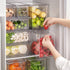 shopwithgreen Refrigerator Organizer Bins with Pull-out Drawer, Clear Fridge Drawer Organizer with Handle