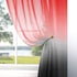 Mrs.Naturall Red and Black Curtains, 63 Inch Length, Set of 1 Sheer Panel for Bedroom Decor