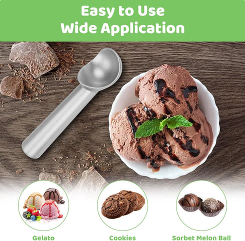 Ice Cream Scoop, 7 inches Nonstick Anti-Freeze Aluminum Scooper Spoon, Heavy Duty Design for Gelato, Cookie Dough,