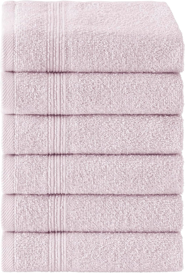 Ozdilek 6-Piece Washcloth Set 13x13 Towels 100% Turkish Cotton, Soft, Absorbent, Gentle