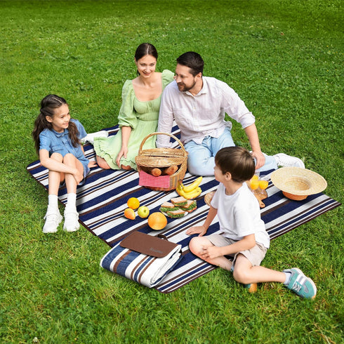 60" 80" scuddles Extra Large Picnic Blanket x Waterproof Outdoor Mat with Soft Dual-Layer Comfort, Foldable Travel Rug