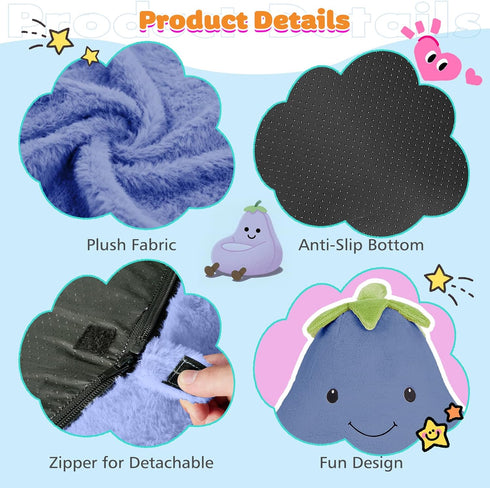 4-12 31 Inch, DUMOS Kids Bean Bag Chair, Stuffed Toddler Couch with Faux Rabbit Fur Cover for Teens & Kids, Comfy Lazy