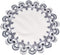 White Navy Blue Jacquard Peacock Tail Lace Doily - 23 inch Round Placemat & Table Centerpiece