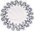 White Navy Blue Jacquard Peacock Tail Lace Doily - 23 inch Round Placemat & Table Centerpiece