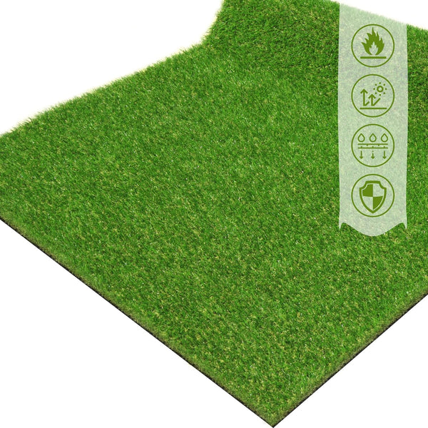 Artificial Grass Turf Lawn 3' x 5' Outdoor Rug, 0.8" Premium Realistic