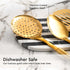 Gold Cooking Utensils Set - 5 PC Stainless Steel Kitchen Tools for Modern Cooking & Serving - Dishwasher Safe