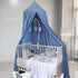 Fog Blue Kids Bed Canopy - Crib & Nursery Light-Blocking Hanging Canopy