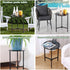 1-Pack 13-Inch Party Zealot Small Round Metal Side Tables, Black Outdoor End Tables for Patio, Balcony, Porch or Garden