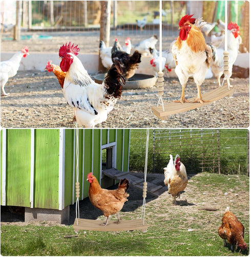 Qinfly Arc-Shaped Chicken Swing Perch Enrichment Toys Handmade,Chicken Accessories for Chicken Coop