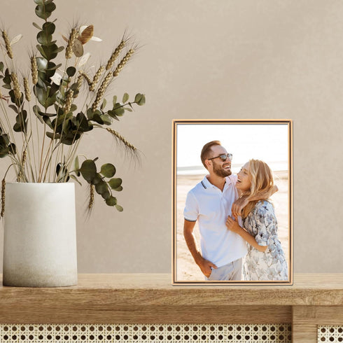 Lawrence Frames 5" W x 7" H Simply Gold Metal Picture Frame, 670057