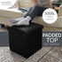 Simplify Faux Leather Folding Storage Ottoman | Single | Collapsible | Tufted Padded Seating | Foot Rest | Bench | Toy