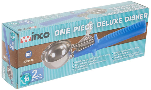 Winco Ice Cream Disher, Size 16, Stainless Steel, Blue Handle