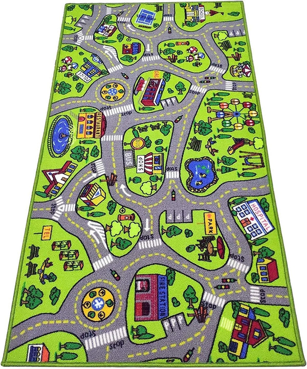 ToyVelt Carpet Playmat Kids Rug - X-Large 71 x 39 Educational City