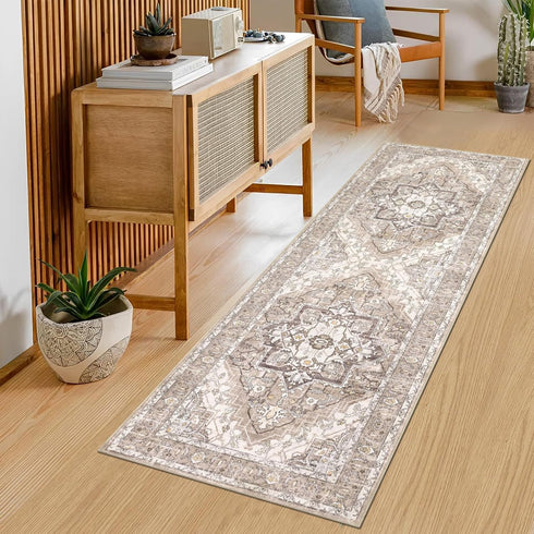 Pauwer 2x6 Non Slip Runner Rug, Boho Washable Carpet for Hallway Vintage Entryway