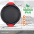 NutriChef Non Stick Round Cake Pan, Kitchen Essential Metal Bakeware with Silicone Handles, Durable, Easy-to-Clean, Dishwasher Safe, PFOA, PFOS, PTFE Free, 9.68 Inch Baking Pan With Silicone Coating by NutriChef