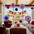 26Pcs 4th Patriotic Decorations of July Decorations LOVE USA Banner Red White Blue Paper Fans Star Streamer Pom Poms