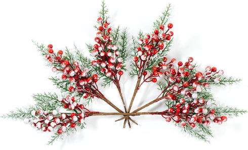 CraftMore Snowy Berry and Pine Pick, 14" Set of 6