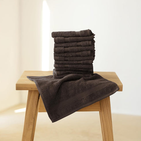SALBAKOS 100% Set 12 13x13 inch 12 Turkish Cotton Washcloth of | Heirloom Quality | Hotel & Spa Collection | Ultra